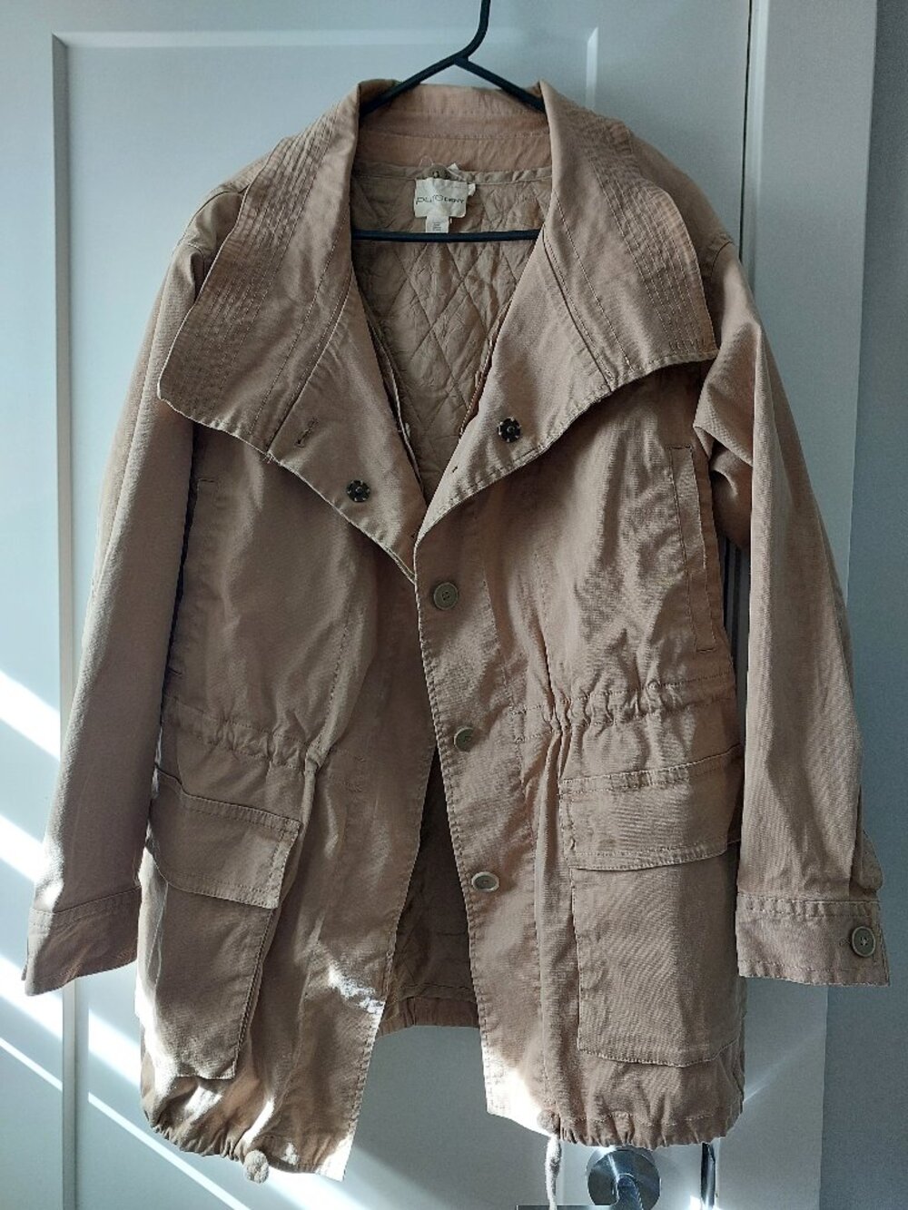 Pure DKNY Cargo Oversized Jacket with Quilt Detachable Vest